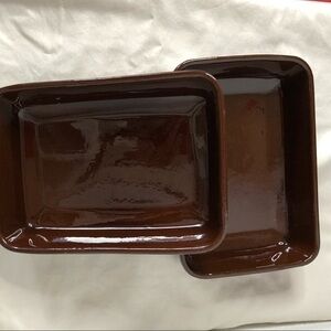 Torrent Bakeware Tableware Serveware TerraCotta Ceramic Rectangle Dishes x2